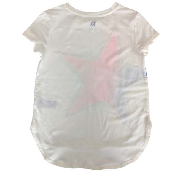 Gap Factory Dry Fit Girls T Shirt White Star Graphic Size S - Picture 2 of 5